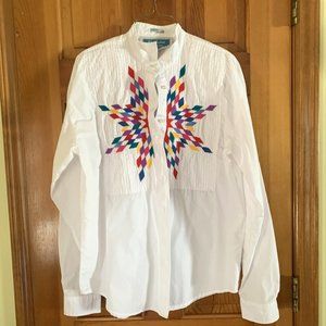 Southern Canyon Woman's Western/Cowgirl Shirt White Size Medium